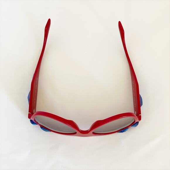 PRADA Vintage Womens Red Cat Eye Swarovski Sunglasses Italy Circa 2015 Y2K - Picture 7 of 10